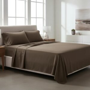 Sabanas De Algodón Peru Pima 180 HILOS – ALMENDRA– 4 piezas