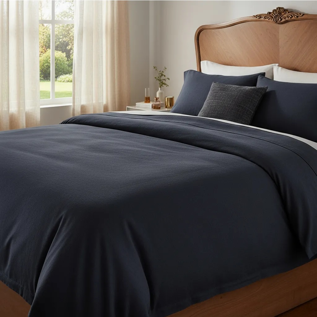 Sabanas De Algodón Peru Pima 180 HILOS – AZUL MARINO– 4 piezas