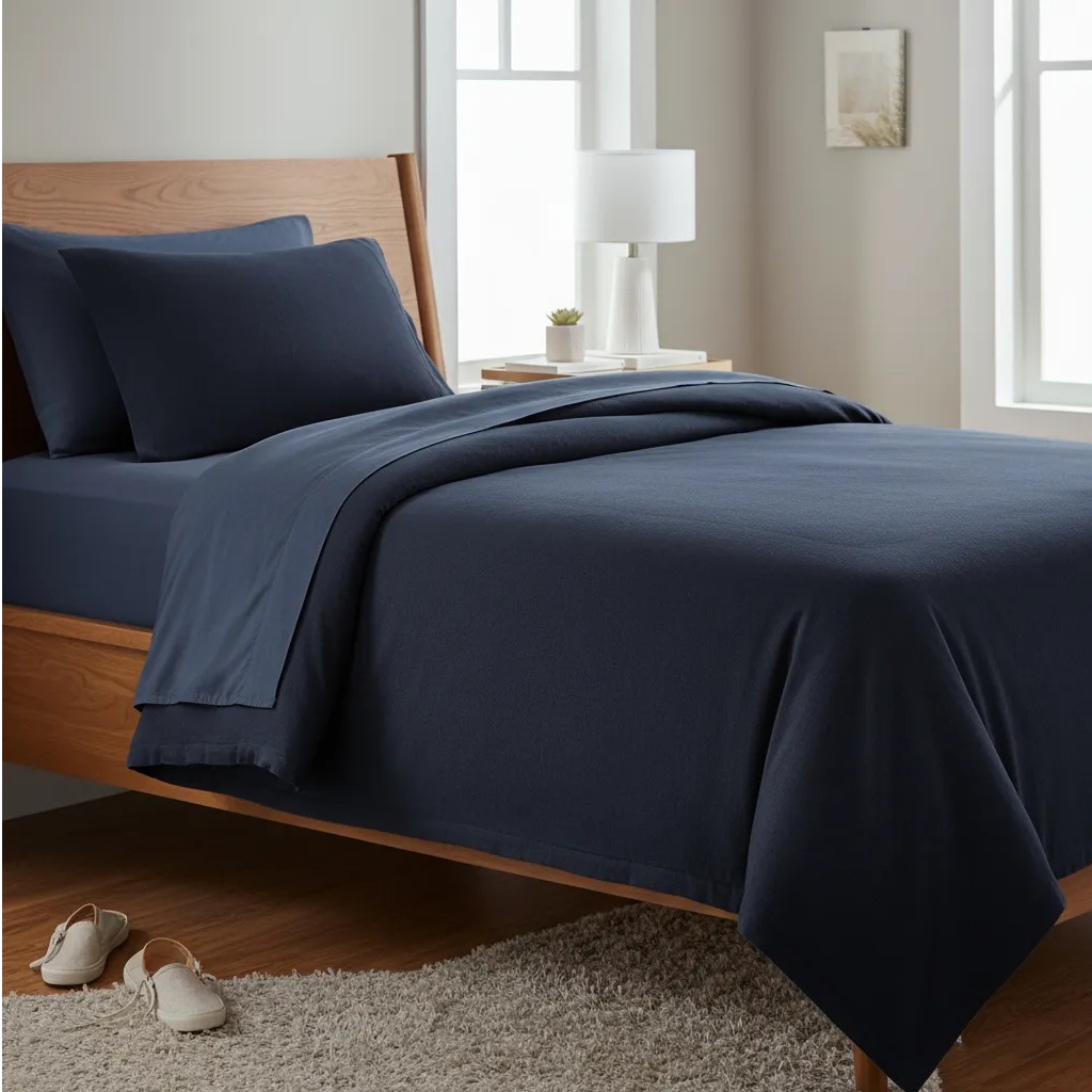 Sabanas De Algodón Peru Pima 180 HILOS – AZUL MARINO– 4 piezas - Imagen 3