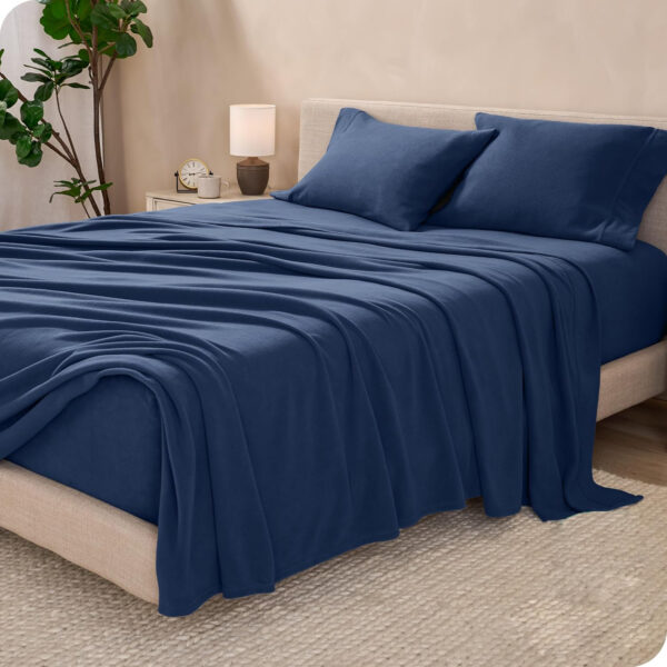 Sábanas Micropolar Azul marino 155 gramos Antipilling - Set de 4 Piezas - Imagen 3