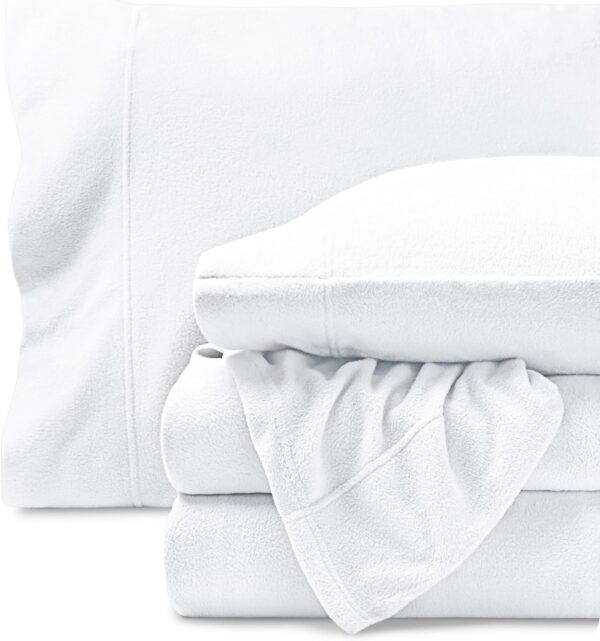 Sábanas Micropolar Blanco 155 gramos Antipilling - Set de 4 Piezas