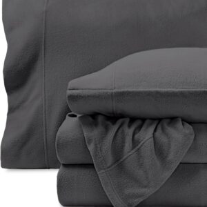 Sábanas Micropolar Plomo oscuro 155 gramos Antipilling - Set de 4 Piezas