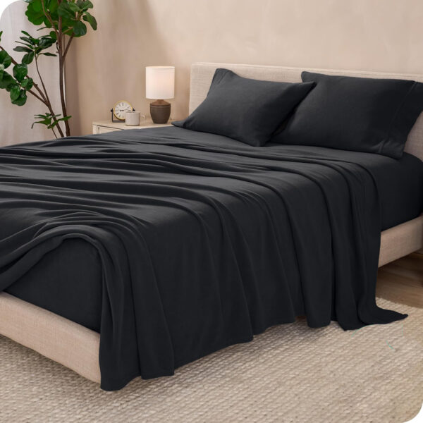 Sábanas Micropolar Negro155 gramos Antipilling - Set de 4 Piezas - Imagen 3