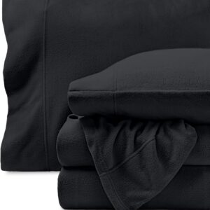 Sábanas Micropolar Negro155 gramos Antipilling - Set de 4 Piezas