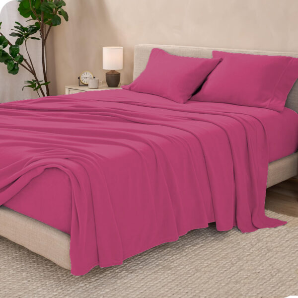 Sábanas Micropolar Fucsia 155 gramos Antipilling - Set de 4 Piezas - Imagen 3