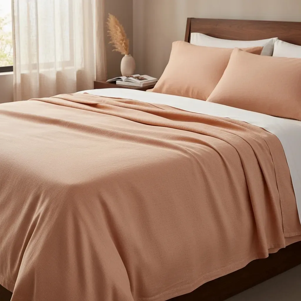 Sabanas De Algodón Peru Pima 180 HILOS – CARAMELO– 4 piezas