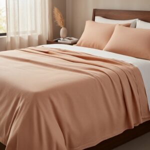 Sabanas De Algodón Peru Pima 180 HILOS – CARAMELO– 4 piezas