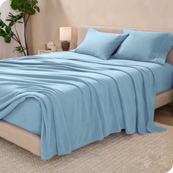 Sábanas Micropolar Celeste claro155 gramos Antipilling - Set de 4 Piezas - Imagen 3