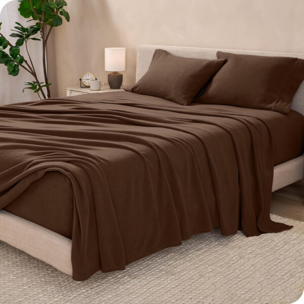 Sábanas Micropolar Chocolate 155 gramos Antipilling - Set de 4 Piezas - Imagen 3