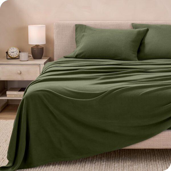 Sábanas Micropolar Verde oscuro 155 gramos Antipilling - Set de 4 Piezas - Imagen 2