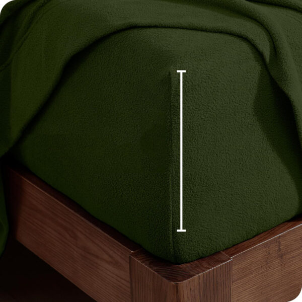 Sábanas Micropolar Verde oscuro 155 gramos Antipilling - Set de 4 Piezas - Imagen 6