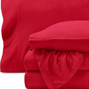 Sábanas Micropolar Rojo 155 gramos Antipilling - Set de 4 Piezas