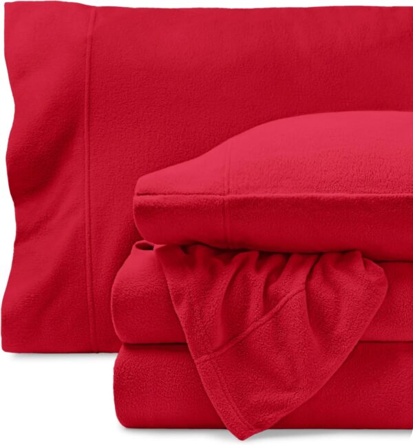 Sábanas Micropolar Rojo 155 gramos Antipilling - Set de 4 Piezas