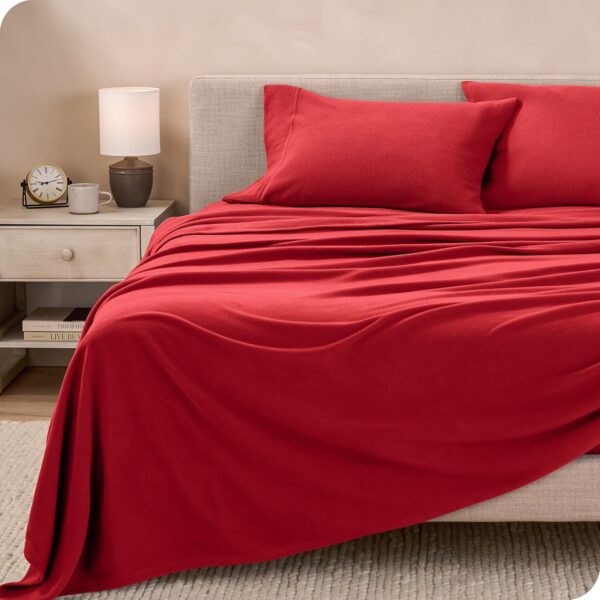 Sábanas Micropolar Rojo 155 gramos Antipilling - Set de 4 Piezas - Imagen 2