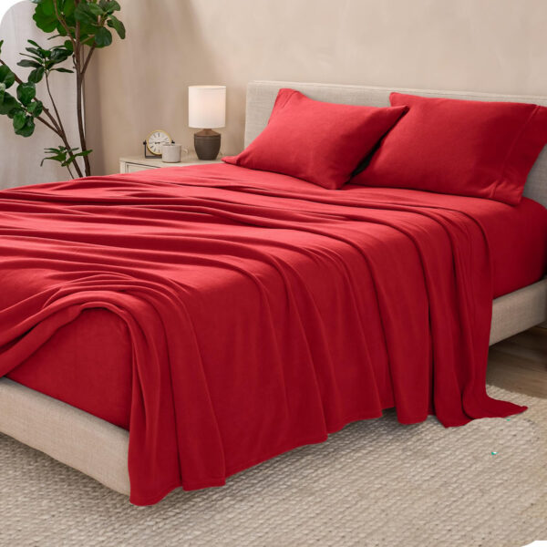 Sábanas Micropolar Rojo 155 gramos Antipilling - Set de 4 Piezas - Imagen 3