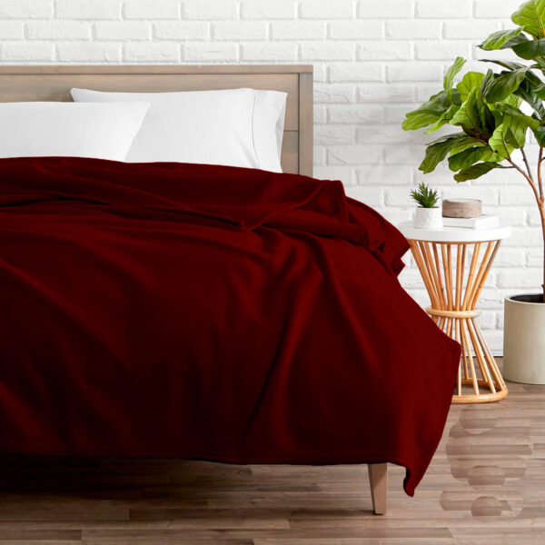 Colcha Polar Color Vino Premium Gruesa - Imagen 2