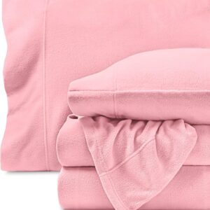 Sábanas Micropolar Rosado claro155 gramos Antipilling - Set de 4 Piezas