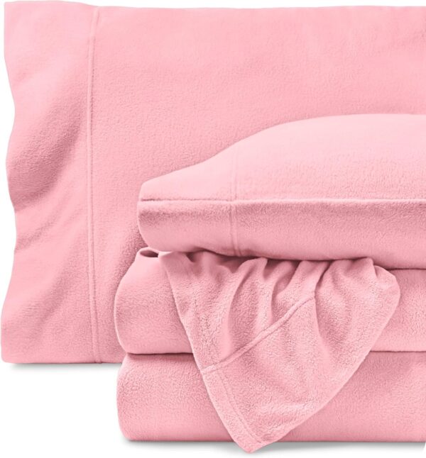 Sábanas Micropolar Rosado claro155 gramos Antipilling - Set de 4 Piezas