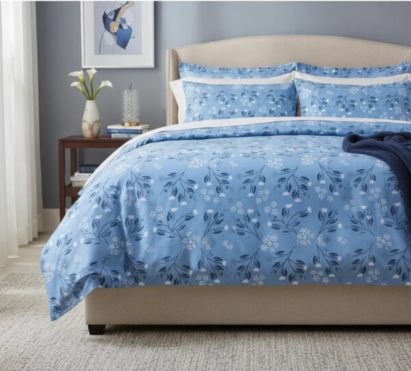 Sabanas De Algodón Bramante estampado HOJA AZUL - Imagen 4