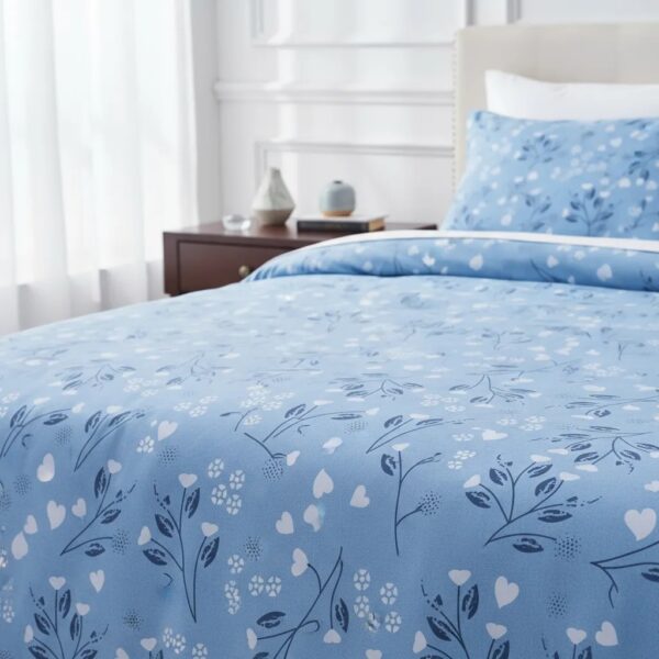 Sabanas De Algodón Bramante estampado HOJA AZUL - Imagen 5