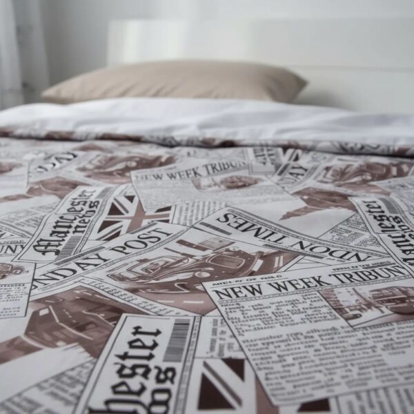 Sabanas De Algodón Bramante estampado PERIODICO - Imagen 3
