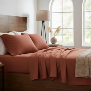 Sabanas De Algodón Peru Pima 180 HILOS – RUST – 4 piezas