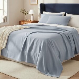 Sabanas De Algodón Peru Pima 180 HILOS – STONE BLUE – 4 piezas