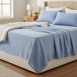 Sabanas De Algodón Peru Pima 180 HILOS –  AZUL PALACIO – 4 piezas