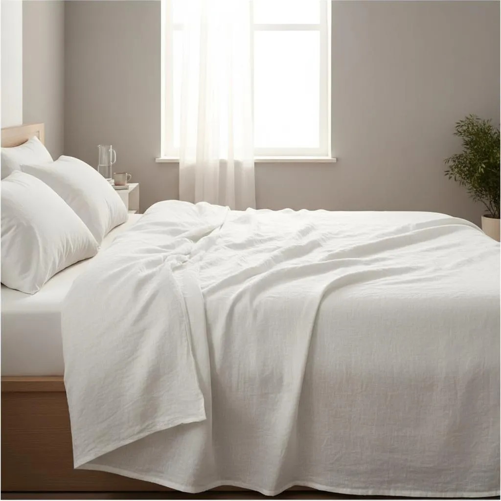 Sabanas De Algodón Peru Pima 180 HILOS – MELANGE CLARO – 4 piezas - Imagen 3