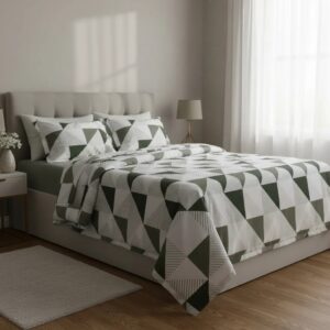 Sabanas De Algodón Bramante estampado TRIANGULO VERDE