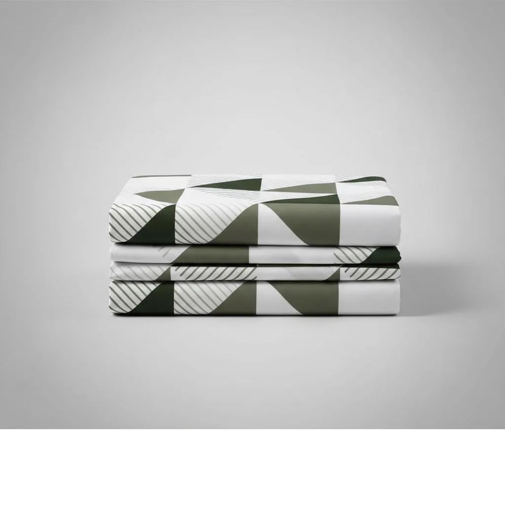 Sabanas De Algodón Bramante estampado TRIANGULO VERDE - Imagen 5