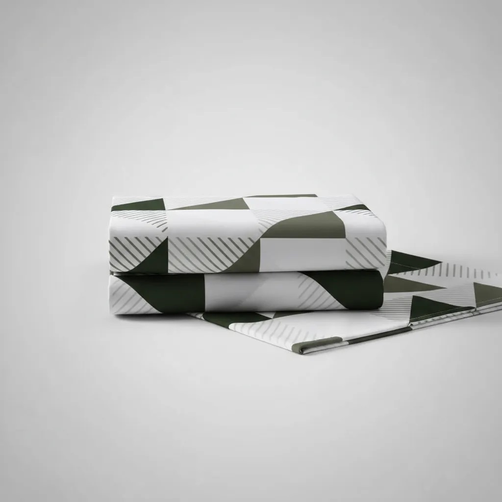 Sabanas De Algodón Bramante estampado TRIANGULO VERDE - Imagen 6