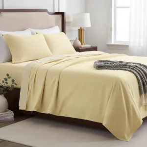 Sabanas De Algodón Peru Pima 180 HILOS – YELLOW ROSE – 4 piezas